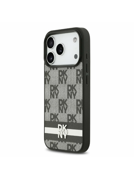 DKNY DKNY PU Leather Checkered Pattern and Stripe Stražnji poklopac za iPhone 17 Pro Black