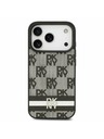 DKNY DKNY PU Leather Checkered Pattern and Stripe Stražnji poklopac za iPhone 17 Pro Black