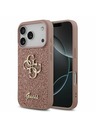 Guess Guess PU Fixed Glitter 4G Metal Logo Stražnji poklopac za iPhone 17 Pro Pink