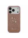 Guess Guess PU Fixed Glitter 4G Metal Logo Stražnji poklopac za iPhone 17 Pro Pink