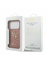 Guess Guess PU Fixed Glitter 4G Metal Logo Stražnji poklopac za iPhone 17 Pro Pink