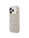 Guess Guess PU Leather 4G Gold Frame MagSafe Stražnji poklopac za iPhone 17 Pro Pink