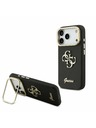 Guess Guess PU Grained 4G Logo Stand Camera Frame Stražnji poklopac za iPhone 17 Pro Black