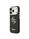 Guess Guess PU Grained 4G Logo Stand Camera Frame Stražnji poklopac za iPhone 17 Pro Black