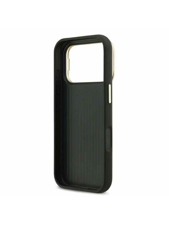Guess Guess PU Grained 4G Logo Stand Camera Frame Stražnji poklopac za iPhone 17 Pro Black