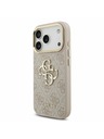 Guess Guess PU Leather 4G Metal Logo Gold Frame Stražnji poklopac za iPhone 17 Pro Pink