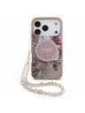 Guess Guess IML Flowers Strap MagSafe Stražnji poklopac za iPhone 17 Pro Pink
