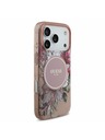 Guess Guess IML Flowers Strap MagSafe Stražnji poklopac za iPhone 17 Pro Pink