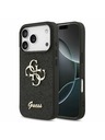 Guess Guess PU Fixed Glitter 4G Metal Logo Stražnji poklopac za iPhone 17 Pro Black