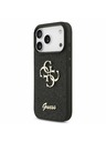 Guess Guess PU Fixed Glitter 4G Metal Logo Stražnji poklopac za iPhone 17 Pro Black