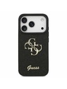 Guess Guess PU Fixed Glitter 4G Metal Logo Stražnji poklopac za iPhone 17 Pro Black