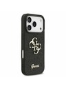 Guess Guess PU Fixed Glitter 4G Metal Logo Stražnji poklopac za iPhone 17 Pro Black