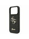 Guess Guess PU Fixed Glitter 4G Metal Logo Stražnji poklopac za iPhone 17 Pro Black