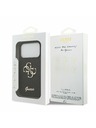 Guess Guess PU Fixed Glitter 4G Metal Logo Stražnji poklopac za iPhone 17 Pro Black