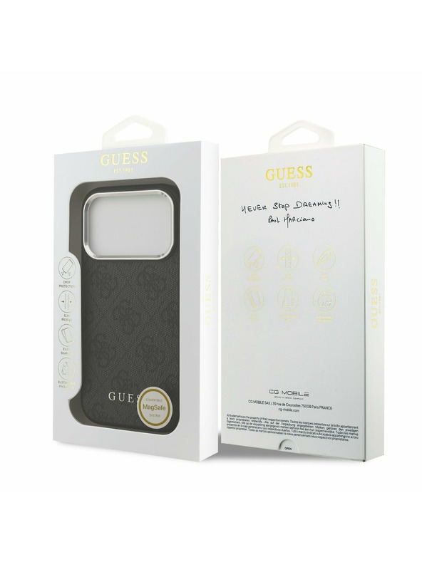 Guess Guess 4G MagSafe Stražnji poklopac za iPhone 17 Pro Black