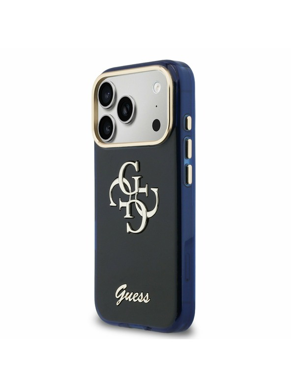 Guess Guess IML 4G Script Metal Logo Stražnji poklopac za iPhone 17 Pro Blue