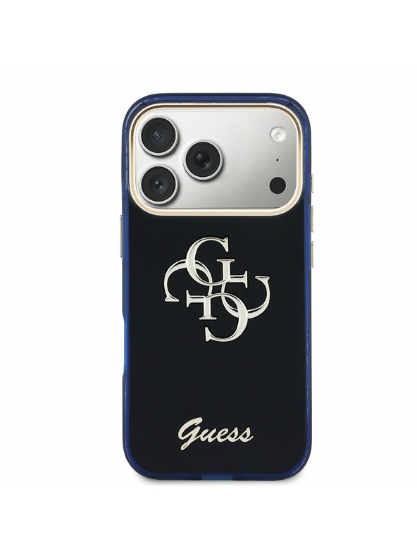Guess Guess IML 4G Script Metal Logo Stražnji poklopac za iPhone 17 Pro Blue