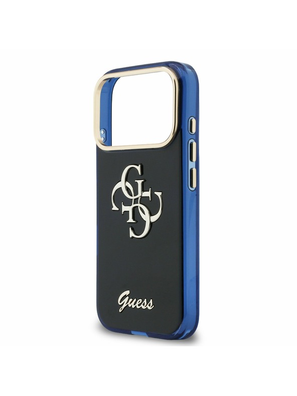 Guess Guess IML 4G Script Metal Logo Stražnji poklopac za iPhone 17 Pro Blue