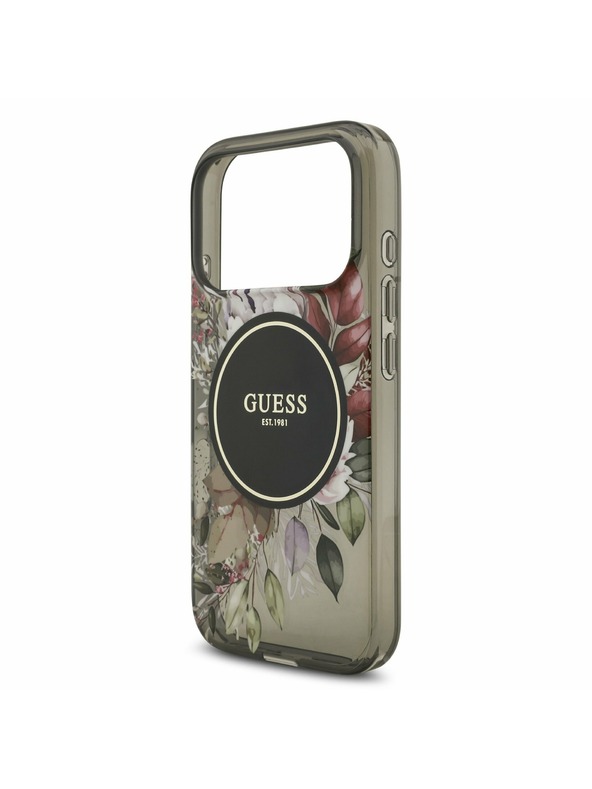 Guess Guess IML Flowers Strap MagSafe Stražnji poklopac za iPhone 17 Pro Black