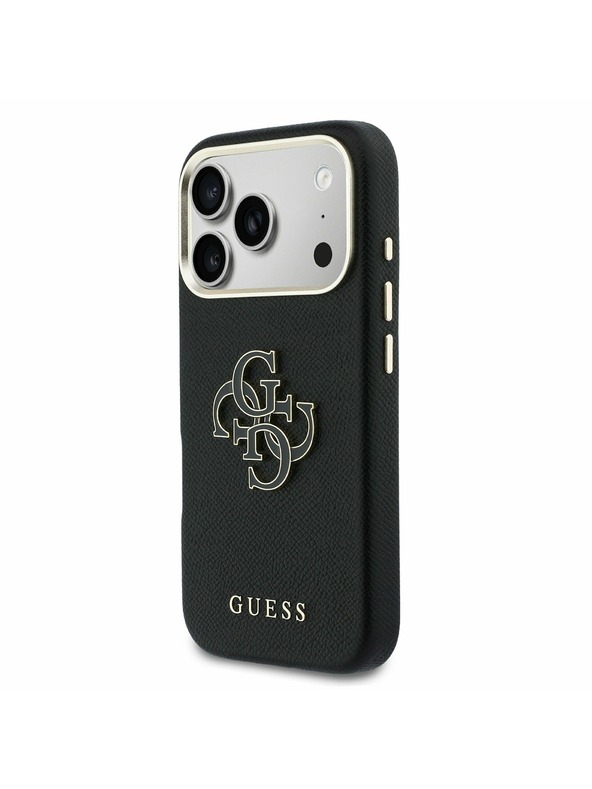 Guess Guess PU Resin Logo Stražnji poklopac za iPhone 17 Pro Black