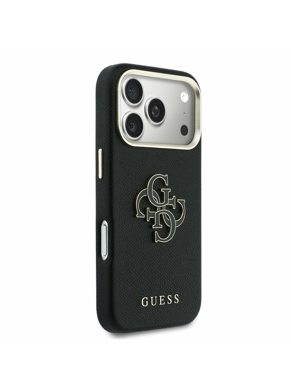 Guess Guess PU Resin Logo Stražnji poklopac za iPhone 17 Pro Black
