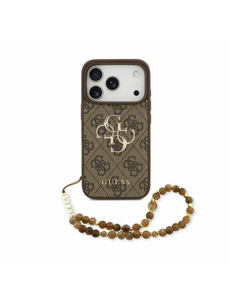 Guess Guess PU 4G Metal Logo Strap Stražnji poklopac za iPhone 17 Pro Brown