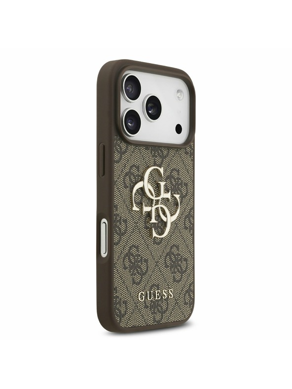Guess Guess PU 4G Metal Logo Strap Stražnji poklopac za iPhone 17 Pro Brown