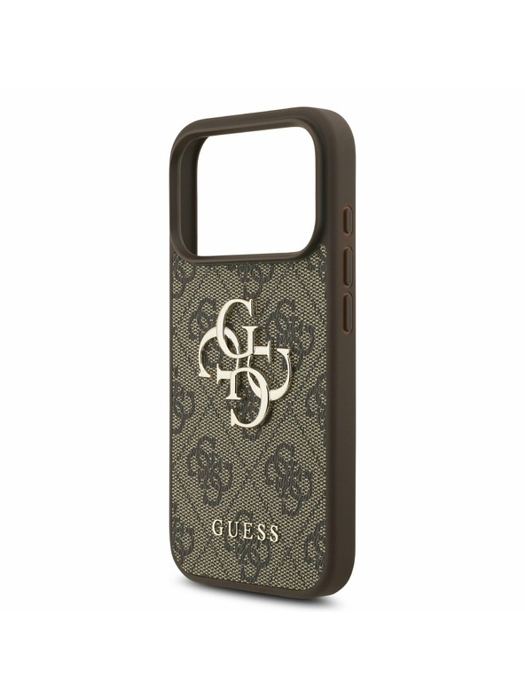 Guess Guess PU 4G Metal Logo Strap Stražnji poklopac za iPhone 17 Pro Brown