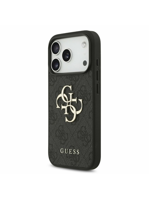 Guess Guess PU 4G Metal Logo Stražnji poklopac za iPhone 17 Pro Grey