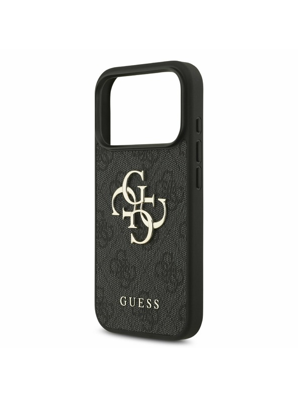Guess Guess PU 4G Metal Logo Stražnji poklopac za iPhone 17 Pro Grey
