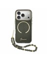 Guess Guess IML Glitter Script Strap MagSafe Stražnji poklopac za iPhone 17 Pro Black