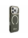 Guess Guess IML Glitter Script Strap MagSafe Stražnji poklopac za iPhone 17 Pro Black