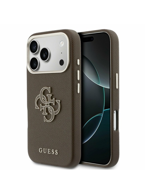 Guess Guess PU Resin Logo Stražnji poklopac za iPhone 17 Pro Brown