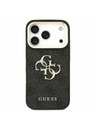 Guess Guess PU Leather 4G Metal Logo Gold Frame Stražnji Poklopac za iPhone 17 Pro Black