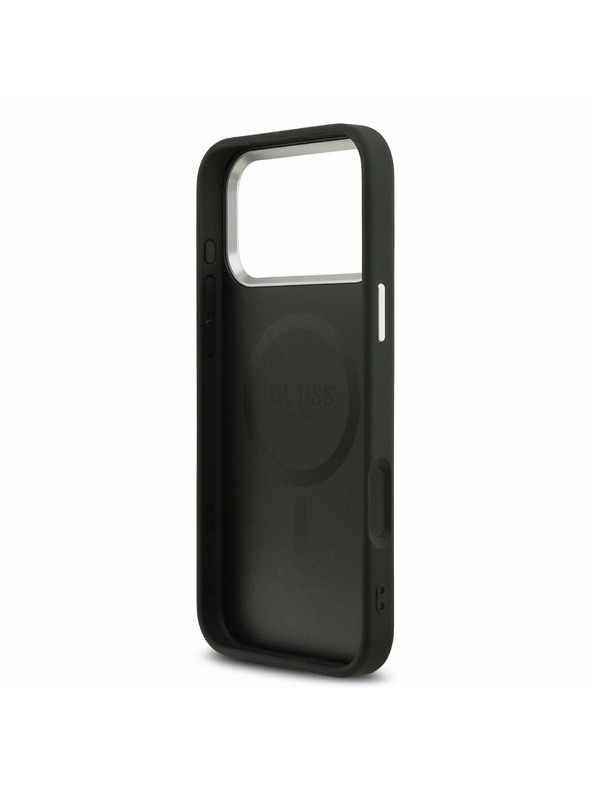 Guess Guess PU Leather Triangle Logo MagSafe Stražnji Poklopac za iPhone 17 Pro Black