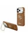 Guess Guess PU Grained 4G Logo Stand Camera Frame Stražnji Poklopac za iPhone 17 Pro Brown