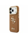 Guess Guess PU Grained 4G Logo Stand Camera Frame Stražnji Poklopac za iPhone 17 Pro Brown