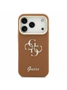 Guess Guess PU Grained 4G Logo Stand Camera Frame Stražnji Poklopac za iPhone 17 Pro Brown