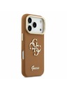 Guess Guess PU Grained 4G Logo Stand Camera Frame Stražnji Poklopac za iPhone 17 Pro Brown