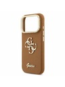 Guess Guess PU Grained 4G Logo Stand Camera Frame Stražnji Poklopac za iPhone 17 Pro Brown