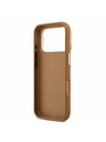 Guess Guess PU Grained 4G Logo Stand Camera Frame Stražnji Poklopac za iPhone 17 Pro Brown