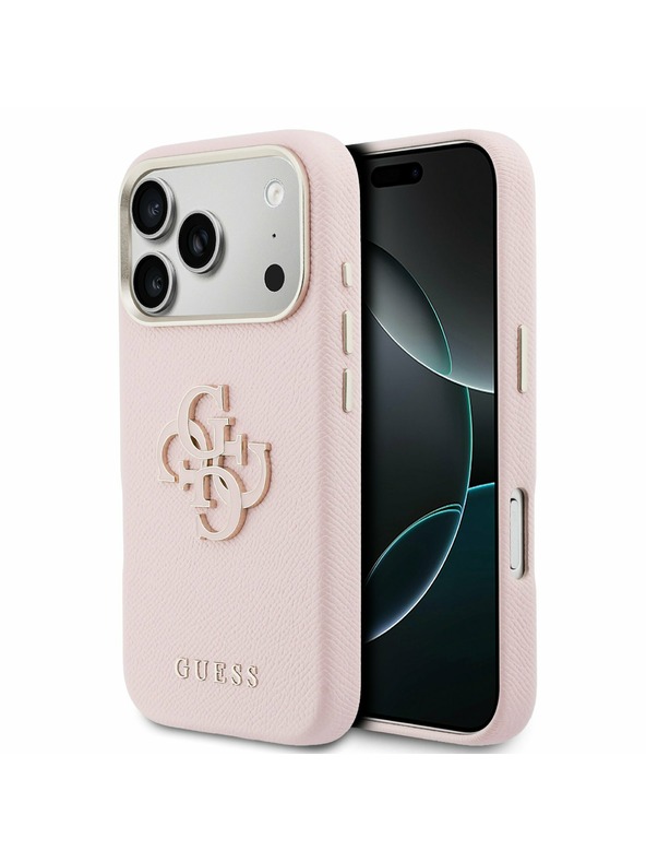 Guess Guess PU Resin Logo Stražnji Poklopac za iPhone 17 Pro Pink