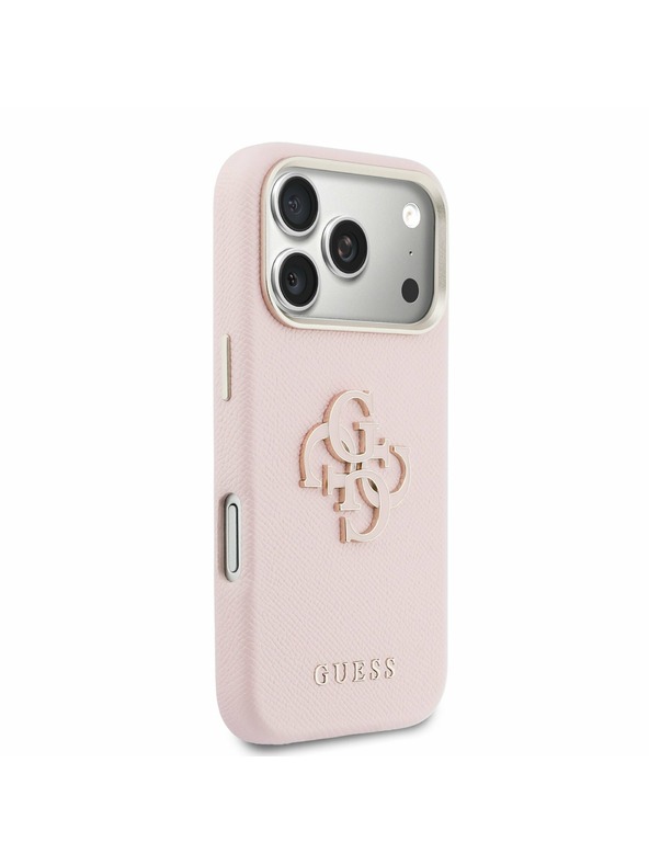 Guess Guess PU Resin Logo Stražnji Poklopac za iPhone 17 Pro Pink