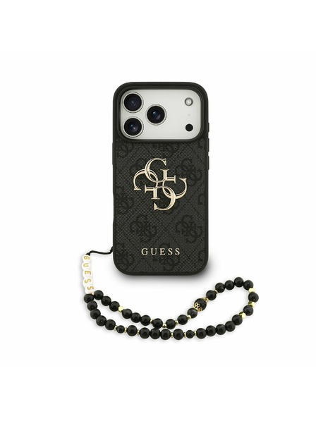 Guess Guess PU 4G Metal Logo Strap Stražnji Poklopac za iPhone 17 Pro Black