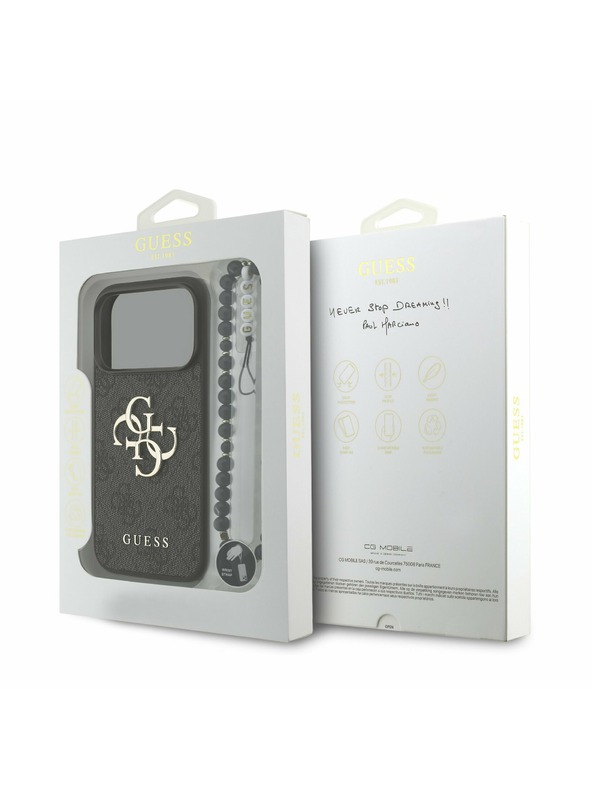 Guess Guess PU 4G Metal Logo Strap Stražnji Poklopac za iPhone 17 Pro Black