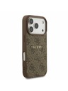 Guess Guess PU Leather 4G Colored Ring MagSafe Stražnji Poklopac za iPhone 17 Pro Brown