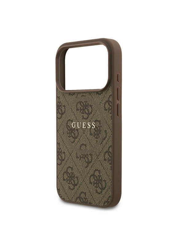 Guess Guess PU Leather 4G Colored Ring MagSafe Stražnji Poklopac za iPhone 17 Pro Brown