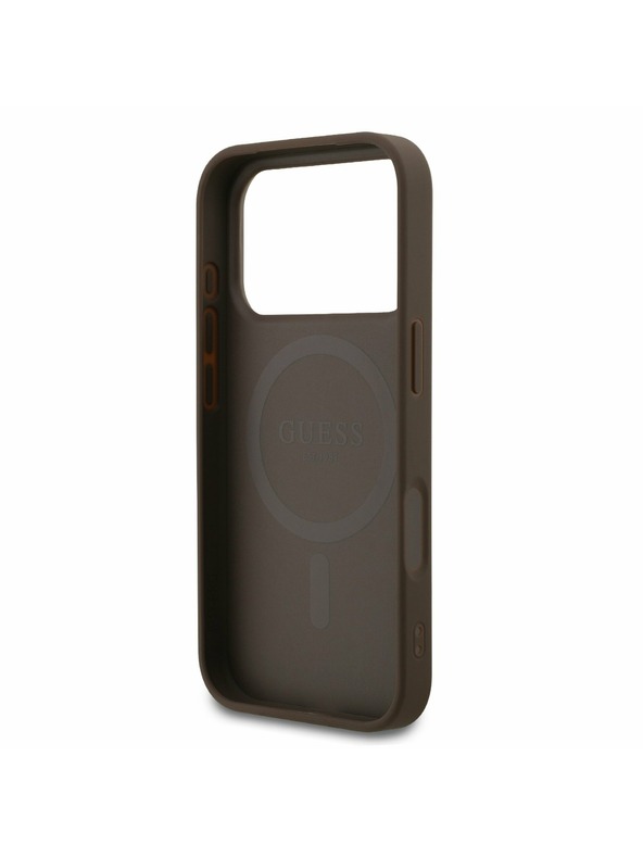 Guess Guess PU Leather 4G Colored Ring MagSafe Stražnji Poklopac za iPhone 17 Pro Brown