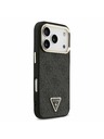 Guess Guess PU Leather 4G Strass Triangle Logo Gold Frame MagSafe Stražnji Poklopac za iPhone 17 Pro Black
