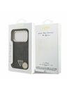 Guess Guess PU Leather 4G Strass Triangle Logo Gold Frame MagSafe Stražnji Poklopac za iPhone 17 Pro Black
